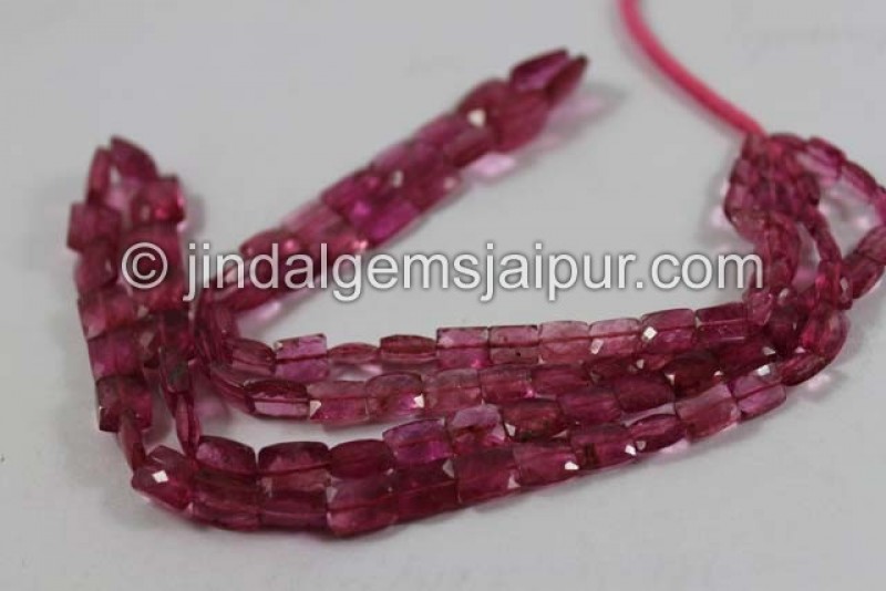 Rubellite Faceted Chicklet Shape Beads